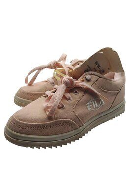 Fila Women's Pink Canvas Sneakers Size 6.5 With Lace-Up Closure & Rubber Sole